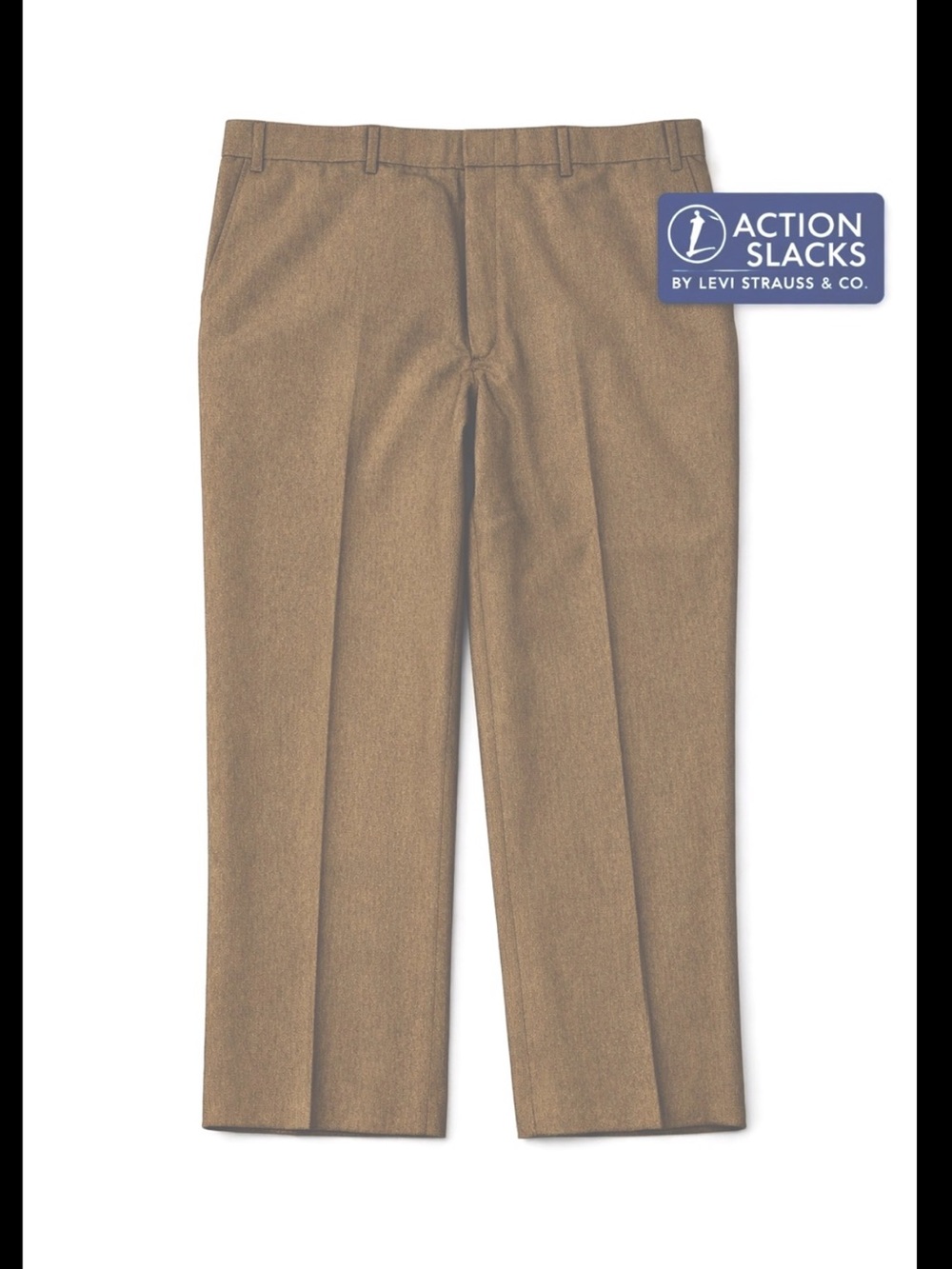 Mens Vintage Action Slacks by Levi Strauss & Co Pants Size 42x30 Brown/Beige